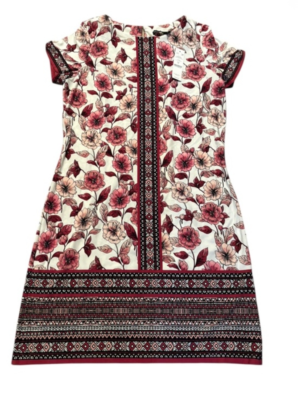 White House black market pink floral ecru and wildflower dress new nwt